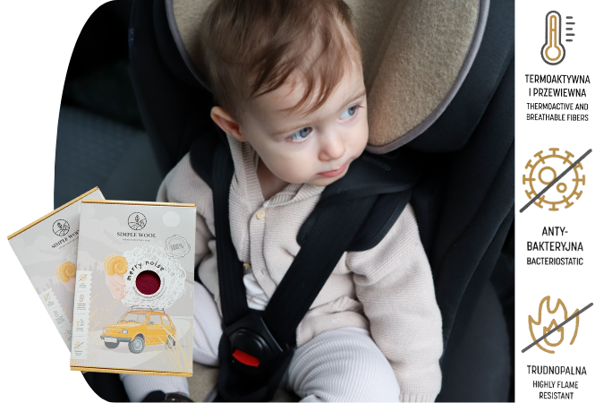 Wkładka do fotelika SIMPLE WOOL | G2 Very Merry 2.0 | FUKSJA | - obrazek 4