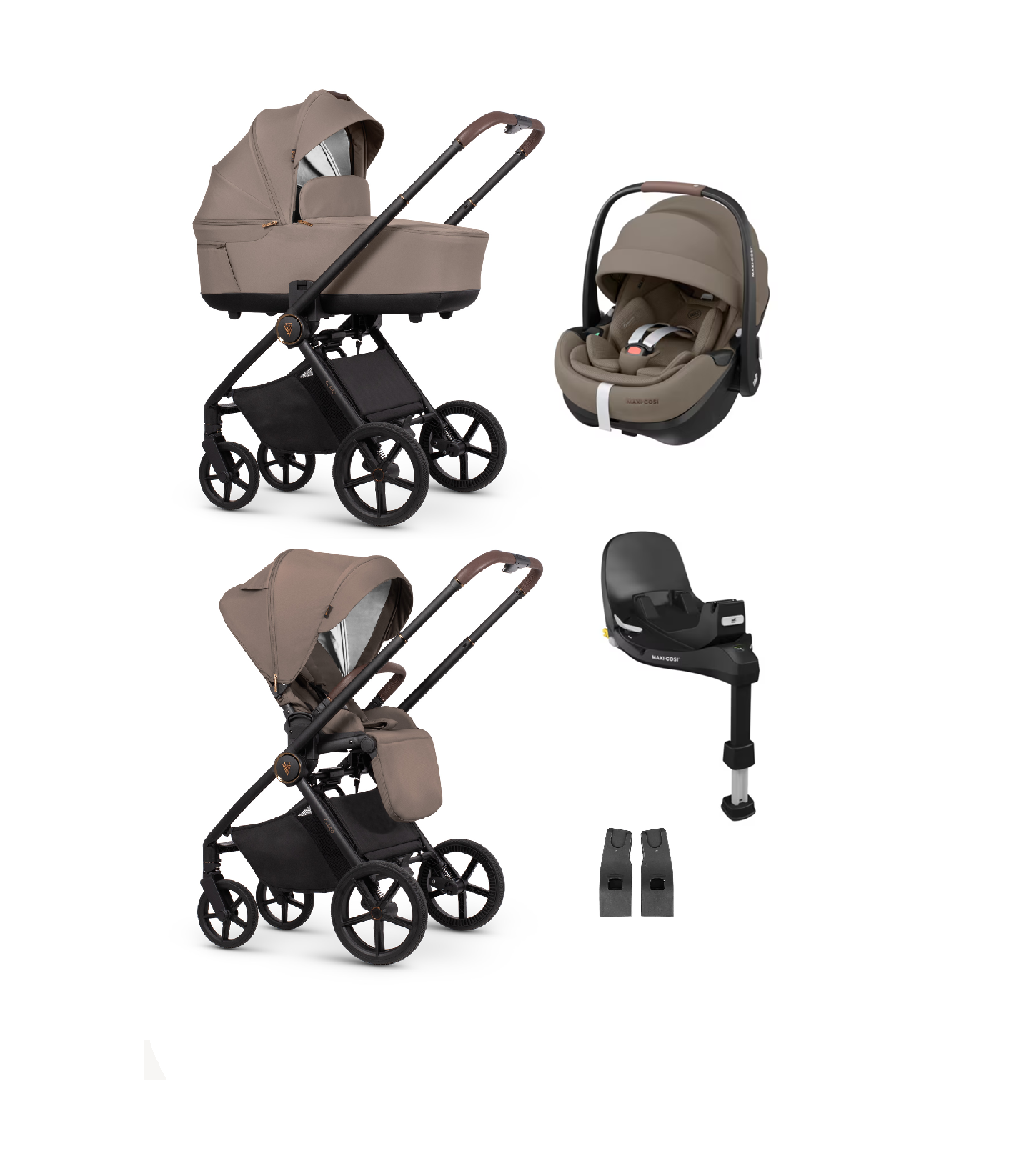 Zestaw 4w1 | Venicci Claro kol. Almond | Maxi Cosi Pebble 360 PRO 2 | baza obrotowa – wysuwana |