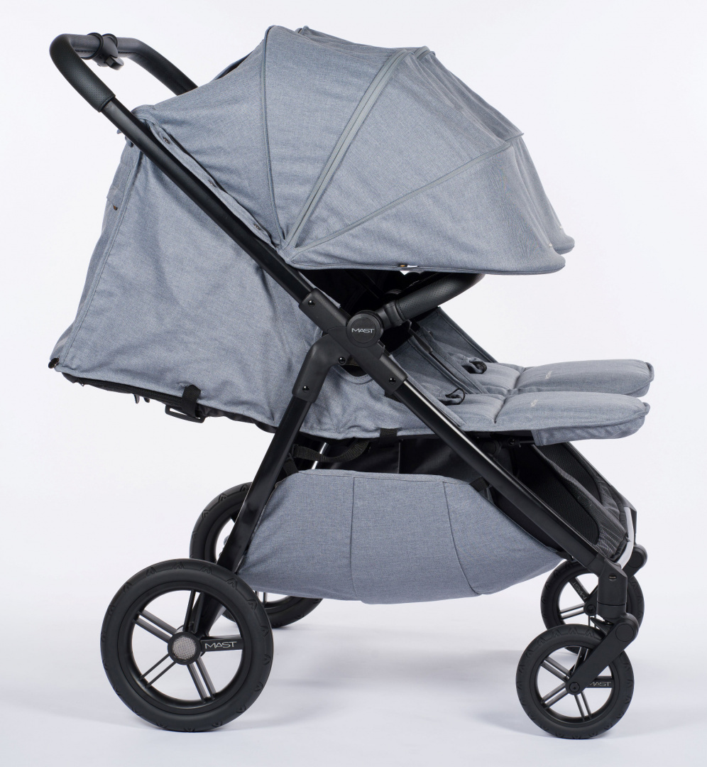 MAST M.Twin x | Wózek Bliźniaczy spacerowy + gondola | Glacier Lake | Koła HP - obrazek 7