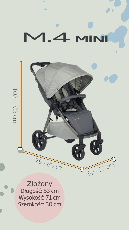 MAST M.4 mini | Wózek spacerowy | Forest Green | koła Light - obrazek 4