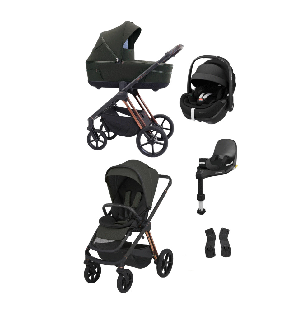 Zestaw 4w1 | Espiro Miloo 204 Luxury Green | Pebble 360 Pro 2 | baza obrotowa - wysuwana |