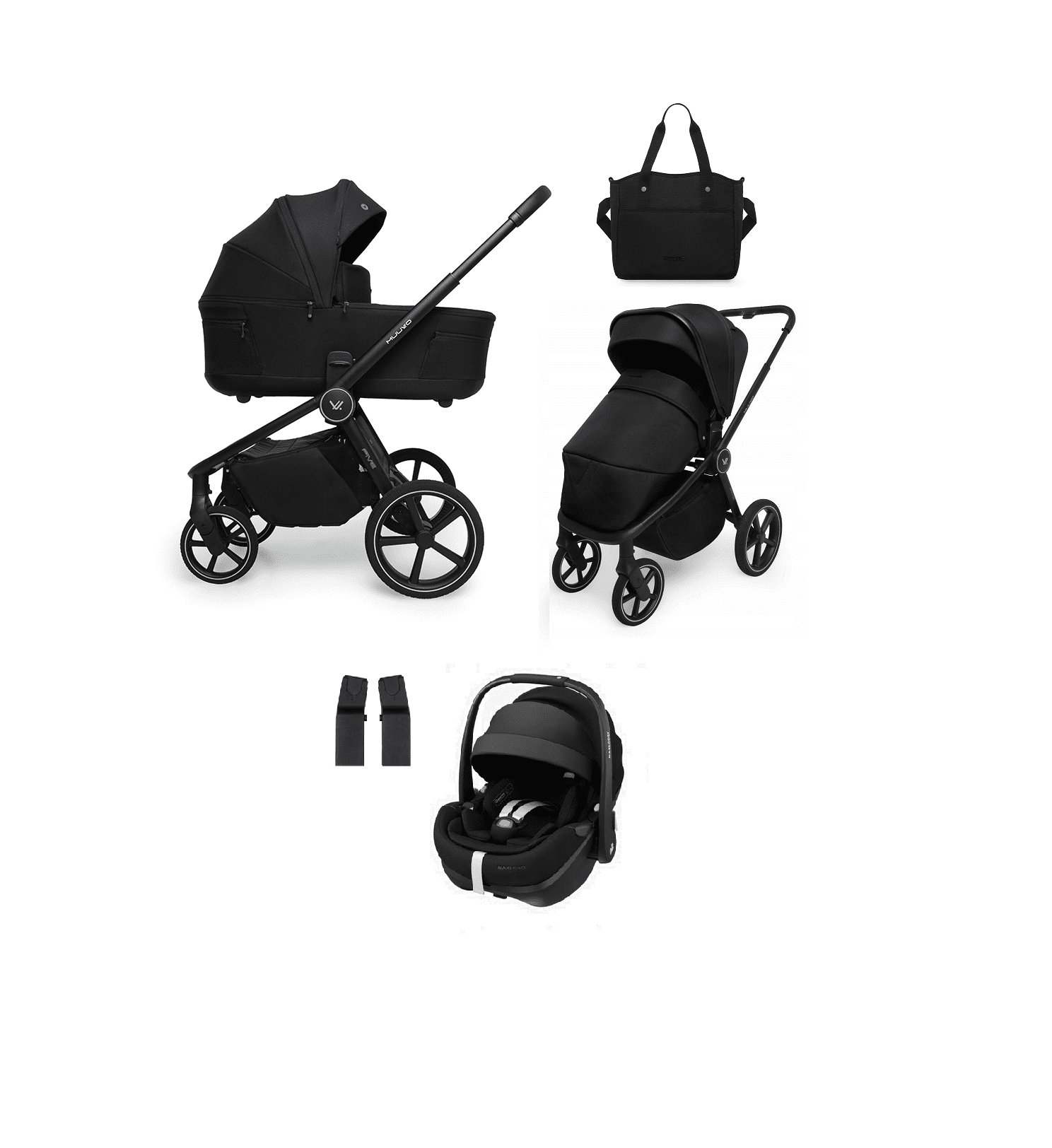 Zestaw 3w1 | Muuvo Five kol. Classic Black | Maxi Cosi Pebble 360 PRO 2 |