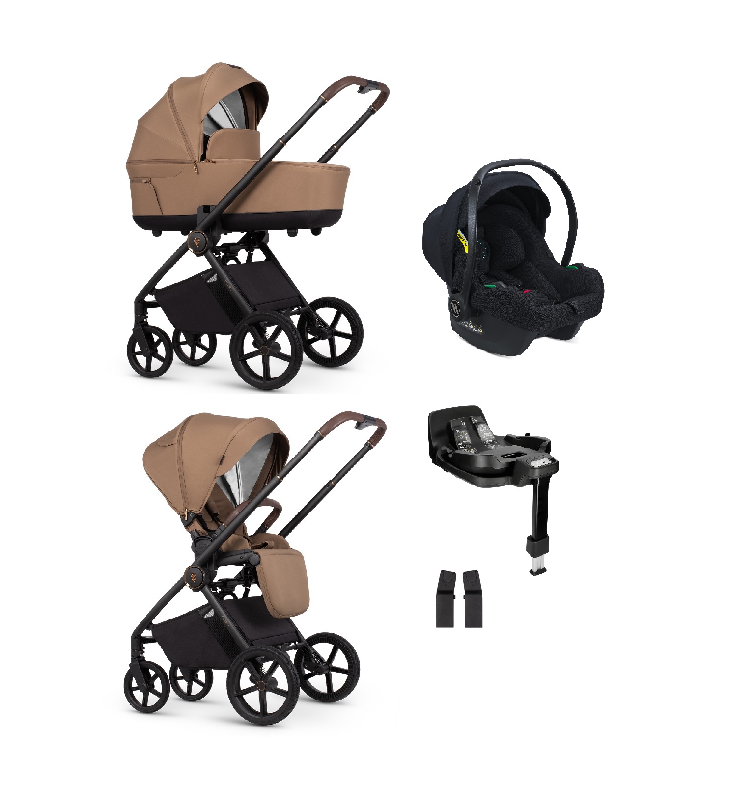 Zestaw 4w1 | Venicci Claro kol. Caramel | Avionaut Cosmo Smart | baza obrotowa Avionaut IQ Orbit |