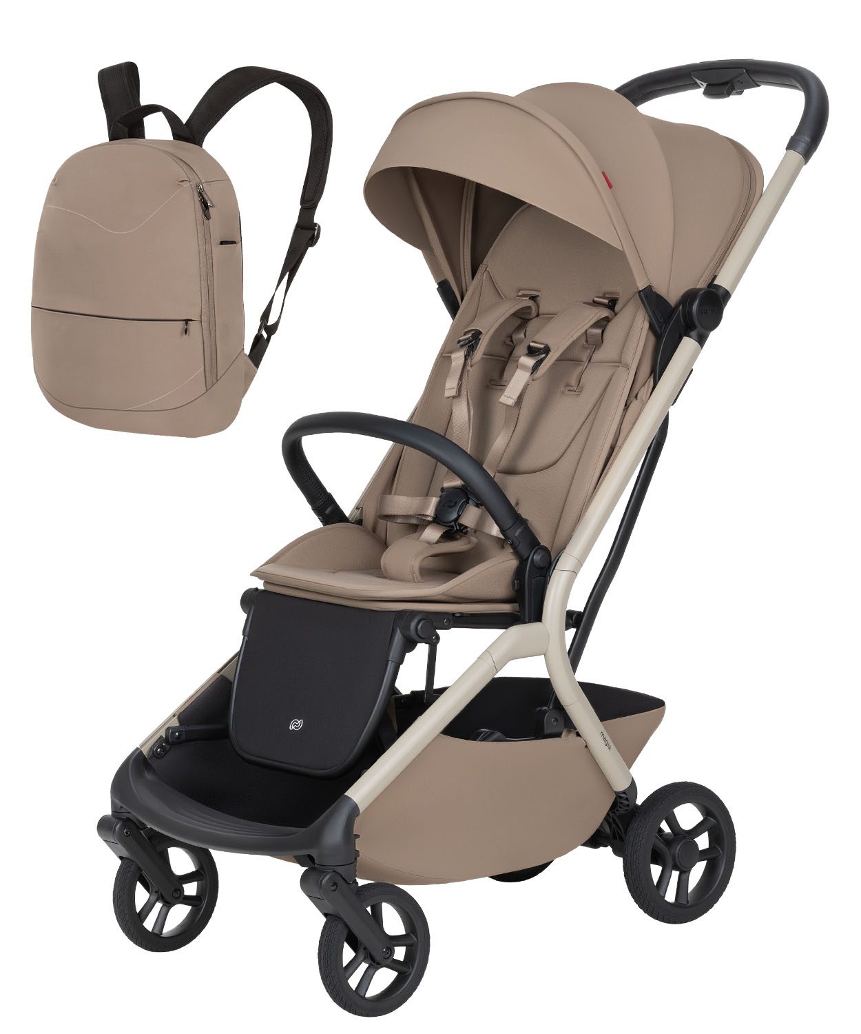 Carrello Magia 2.0 | lekki, kompaktowy wózek spacerowy | Spice Beige - obrazek 2
