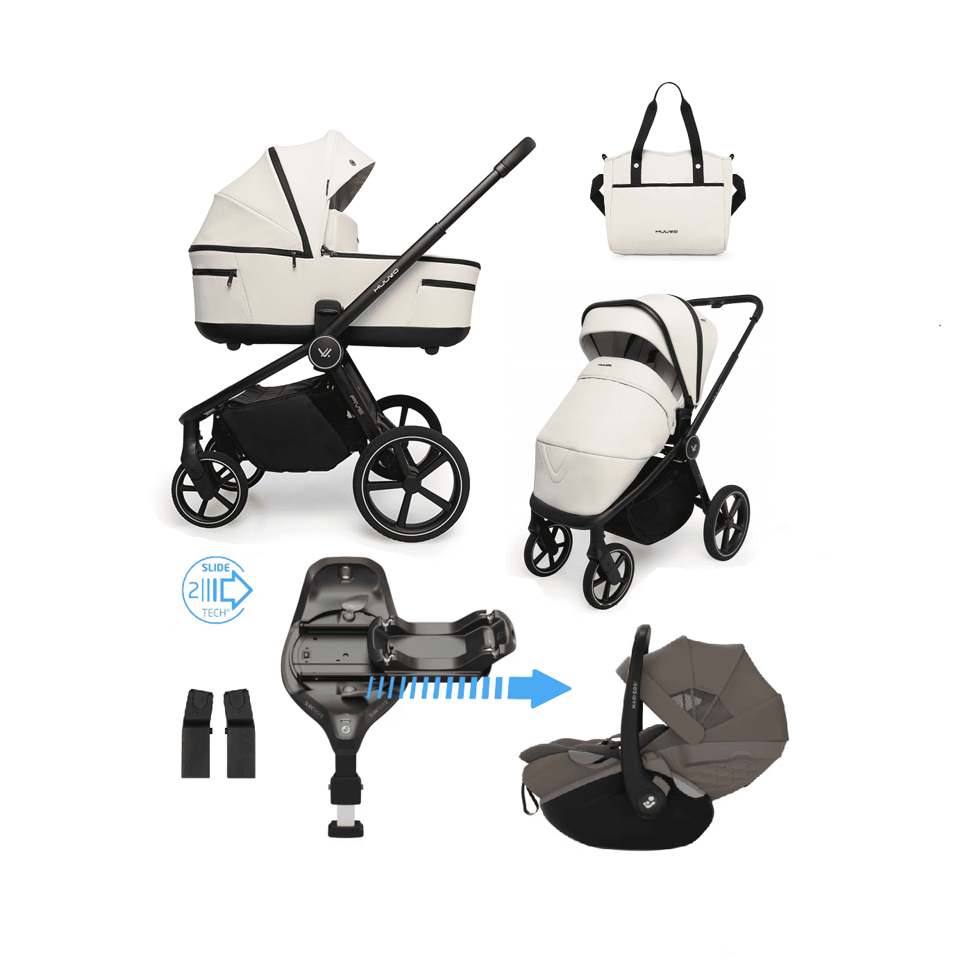 Zestaw 4w1 Muuvo Five Desert Sand z Pebble Slide Pro