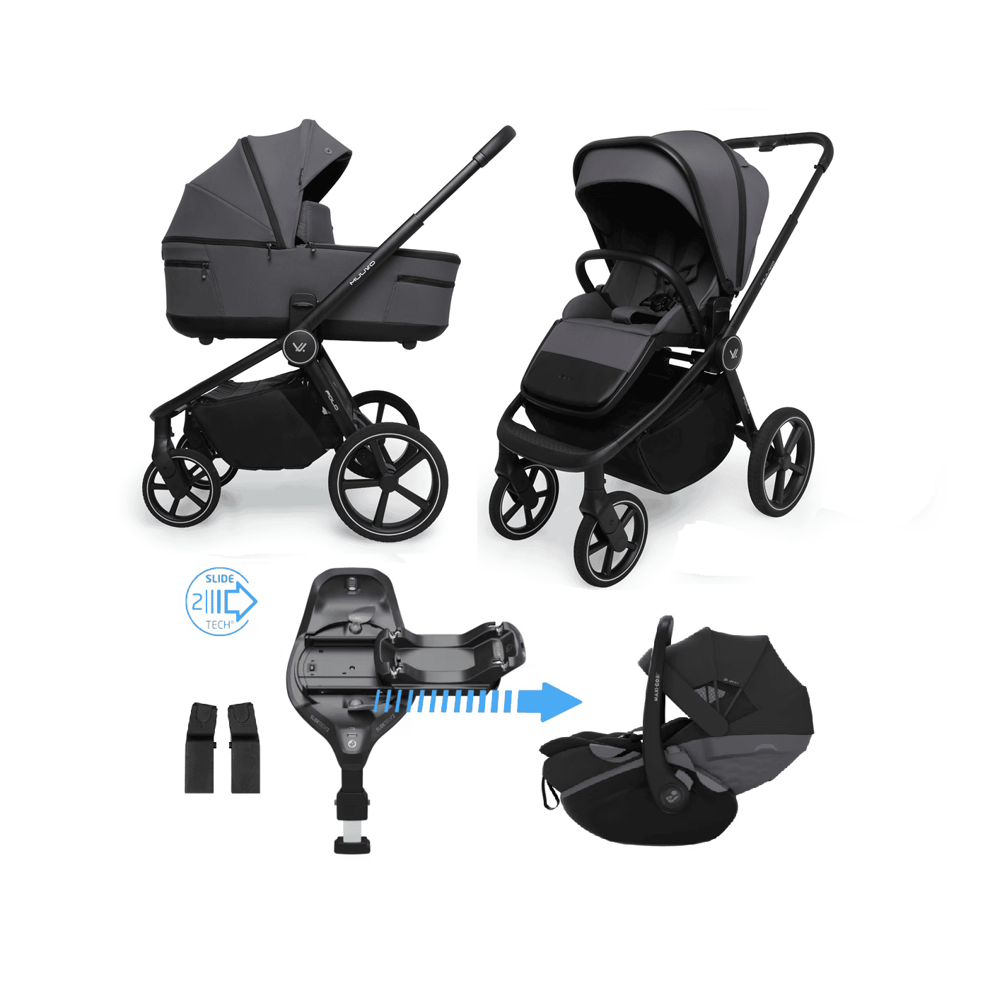 Zestaw 4w1 Muuvo Fold Iron Geaphite z Pebble Slide Pro