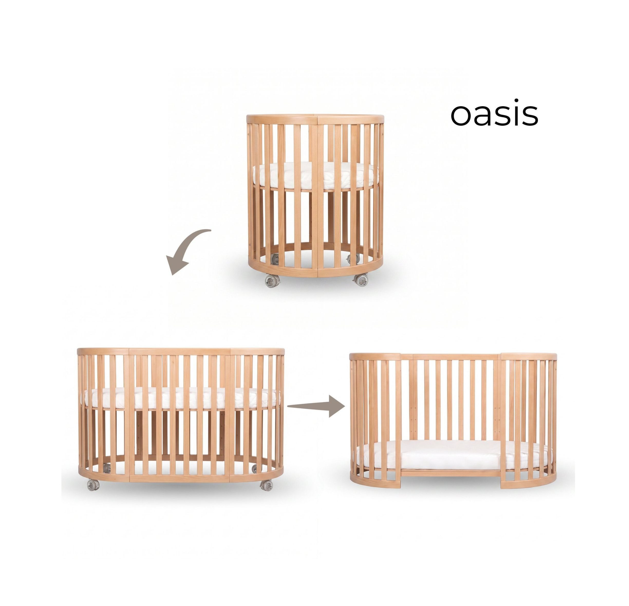 Espiro Oasis drewniane łóżeczko Light Wood 11